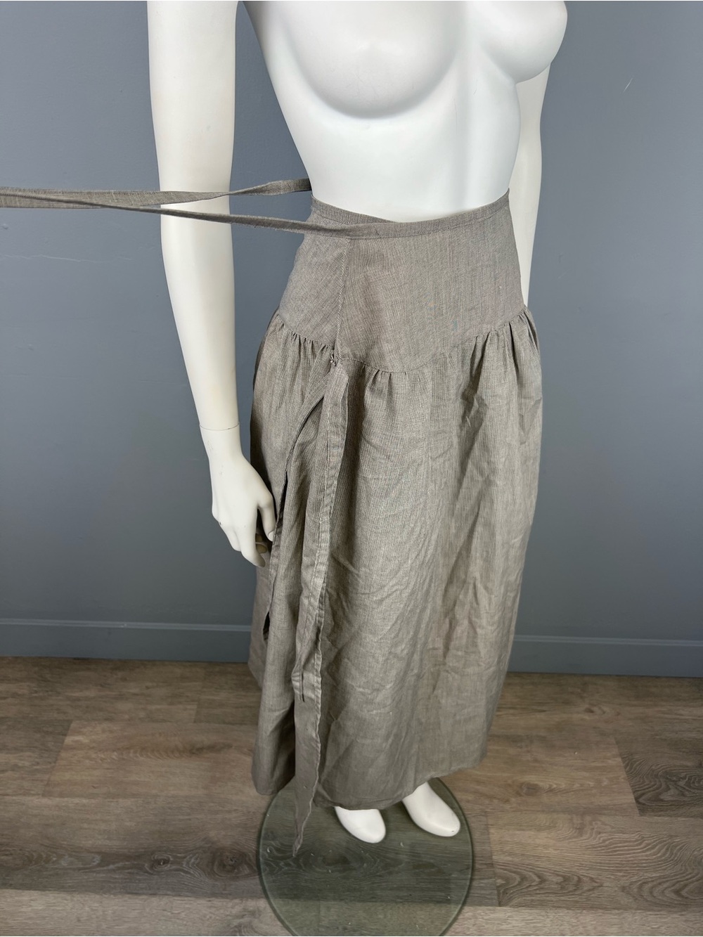 Handmade Wrap Maxi Skirt - small pattern looks grey from afar